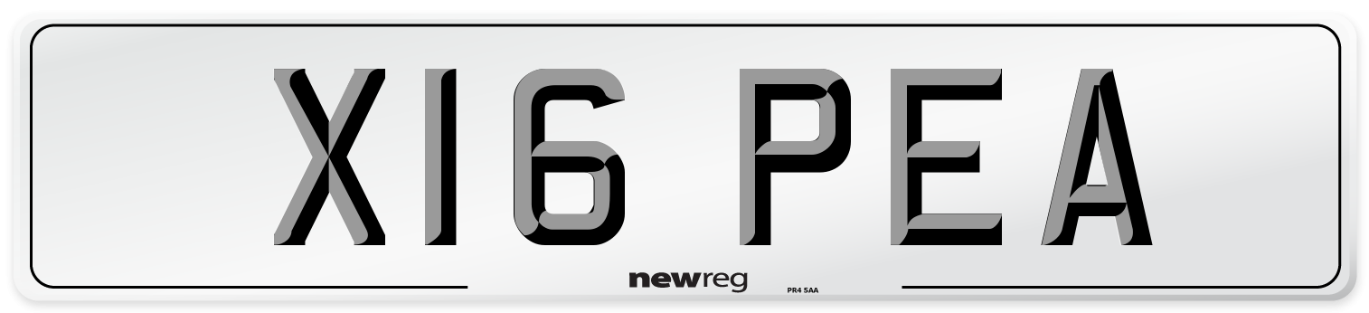 X16 PEA Number Plate from New Reg